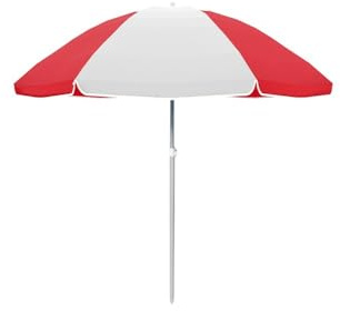 MARBUENO SUMMER Parasol Oxford en acier couleur rouge 160 cm pour jardin, piscine et plage 10346R