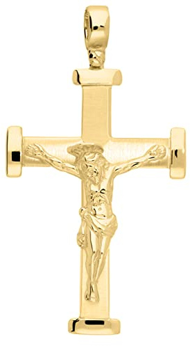 My Gold Herren Anhänger Kreuz Gold 750 Echtes Gelbgold (18 Karat) Massiv 50mm x 27mm Korpus ca. 9.25 Gramm (Ohne Kette) Goldkreuz Oirase V0013910