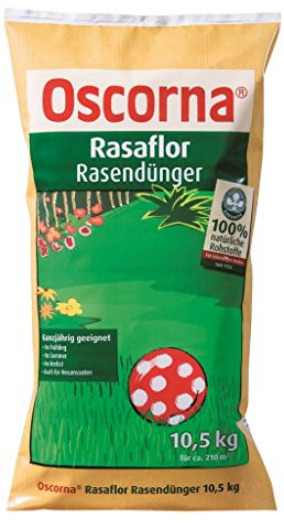 Oscorna Rasaflor Rasendünger, organischer NPK Langzeitdünger, 10,5Kg Sack,2,66 EUR/1 Kg