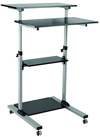 LogiLink BP0070 kompakter und rollbarer Steh-Computer-Arbeitsplatz Silber/schwarz
