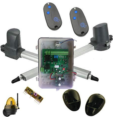 Kit de motorisation à 2 battants, double vantaux EA B370-2 vérins télescopiques pour portail battant 5m x 500kg Max