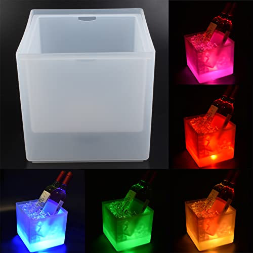 Secchiello per Ghiaccio 3.5L,LED Colorata Secchiello Ghiaccio, Secchiello per Il Ghiaccio a Cambio Automatico di Colori, per Feste, Casa, Bar Club a Tema Ristorante Pub Vino da Bere Succo di Birra