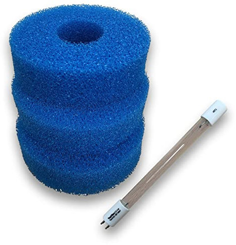 Finest-Filters Compatible Laguna Pressure Flo 3000 Foam Filter Set With 10w/11w UV Bulb Lamp Pond