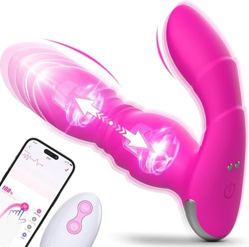 Unikrealer Sex Spielzeug für die Frau Dildo, G Punkt Vibration für Frauen 9x9 Vib-Stoßfunktion Vibratorensets Klitoris Stimulator mit APP Auflegevibrator Dildos Sexspielzeug Paare Sex Toys Vibro Ei