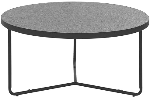 Beliani Runder Couchtisch in Betonoptik grau/schwarz ⌀ 80 cm Melody