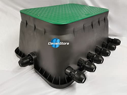 Generic Ventilbox PRO 6 Zonen - 6X Hunter PGV101 mit Durchflussregulierung, Anschlüssen Rechts 25mm 3/4 zoll PE-Rohr. Professionelle Bewässerung 6 Stationen