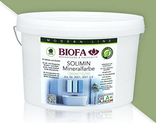 BIOFA SOLIMIN Mineralfarbe Wandfarbe 3051 Silikatfarbe Innenraumfarbe Feuchtraumfarbe PG4 8201 4,00L
