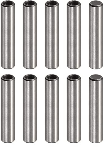 uxcell M5 Internal Thread Dowel Pin 10pcs 8x35mm Chamfering Flat Carbon Steel Cylindrical Pin Bed Bookshelf Metal Devices Industrial Pins