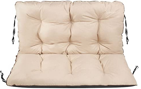 SuperKissen24. Sitzkissen Bankauflage für Gartenbank - Bankkissen Bankauflage 100x60x50 cm - Auflagen für Gartenmöbel Wetterfest - Outdoor und Indoor - Beige Leinen