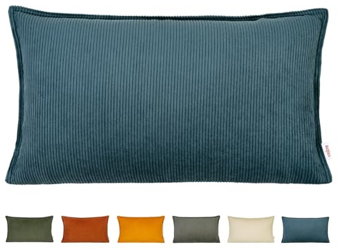 beties - HYggelig No.1 - Kissenbezug Kissenhülle ca. 30x50 cm; Sofakissen & Dekokissen - Trendiger Cord-Samt - mit aufwendiger Jeans-Doppelnaht in Raumausstatter Qualität