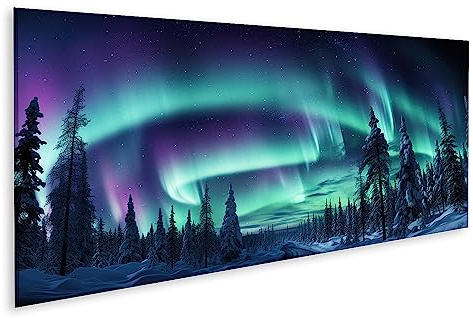 islandburner Prime Bild auf Leinwand Polarlicht Beleuchteter Nachthimmel Bilder Wandbilder Poster