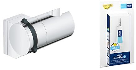 GROHE Vitalio Universal - Handbrausehalter Klebe- Set (inkl. Kleber für Duschprodukte, verstellbar, langlebig, chrom, 26183001