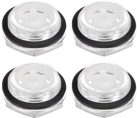 QUARKZMAN 4Pz Vetro Spia Olio Compressore Aria G1 Maschio Indicatore Livello Liquido Testa Esagonale Plastica Olio Vista O-Ring per Aria Compressore Raccordi, Trasparente