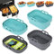 Alyvisun 4 Stück Airfryer Silikon Basket Wiederverwendbar Backform Air Fryer Silikonformen Rechteckig Einsatz Heissluftfritteuse Zubehör Mold, Silicone, Blau+Grau