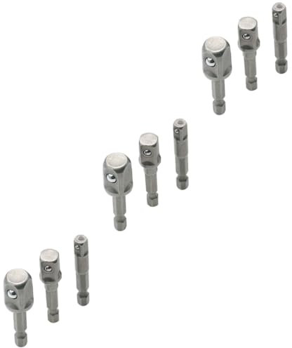 AUTSUPPL 9-Teiliges Set Steckschlüsselverlängerung socket wrench set Steckschlüssel-Set Schlagschrauber-Adapter Steckschlüsseladapter Schraubenschlüssel bohrständer Bohrerverlängerung