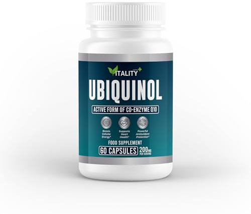 Premium Ubiquinol Capsules – 200mg Ubiquinol & 12mg Vitamin C – Energy & Wellness Support – 1 Month Supply