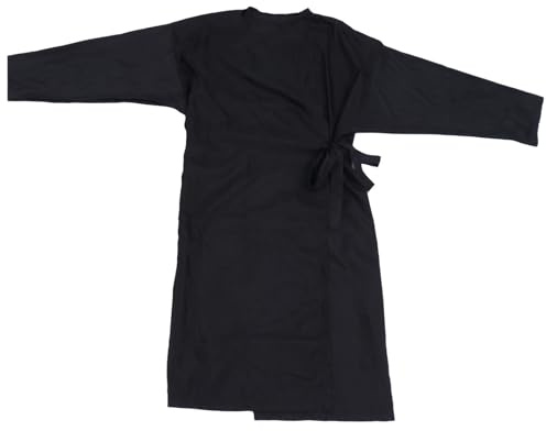 SOESFOUFU Salon Gown Hairdressing Kimono Sleeves Professional Smock for Clients Breathable Quick Drying Hair Cutting and Colouring Coveralls 43 Black