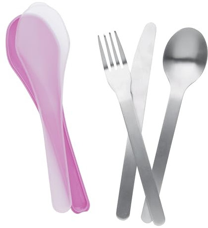Smash on The Go Stainless Steel Reusable Travel Cutlery Set Pink Case
