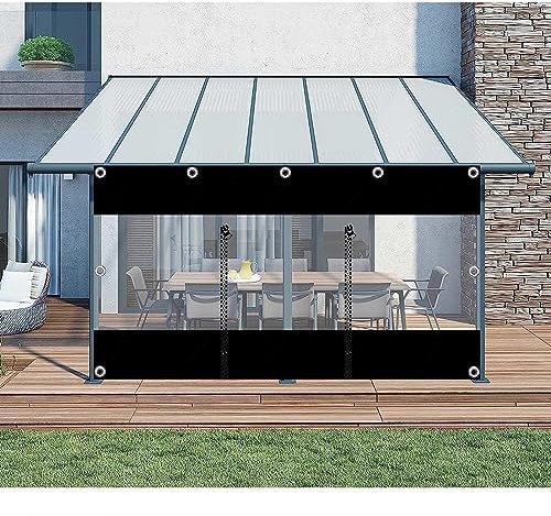 Paneles laterales transparentes para cenador, lona de PVC impermeable con cremallera y ojales, cortinas de lona para exteriores, patio, pérgola, porche, garaje, cochera, 1,8 x 3 m