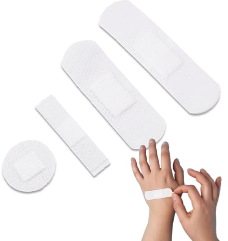 Lote de 20 tiritas para pieles sensibles de TNT microperforado – 4 tamaños para cada necesidad – Super adhesivos con gasa antiadherente – Protección delicada y transpirable para heridas y abrasiones