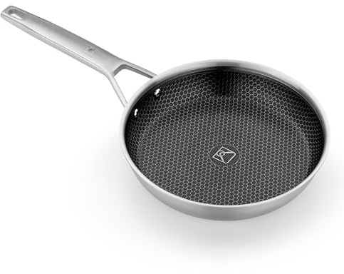 BRA Hybrid Cell | Sartén 20 cm, Acero Inoxidable con Antiadherente Cerámico, sin PFAS, Hybrid Technology con Celdas de Acero Inoxidable, Apto para todo tipo de Cocinas, Incluida Inducción