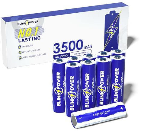 Blinkspower™ Lithium Batteries AA 10 Pack, 3500mAh NO.1 Lasting 1.5V Double A Lithium Battery 【Disposable】