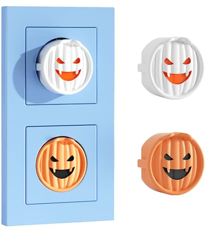 LLMtn 4 Stück Silikondose dekorative Abdeckung Staubschutzhülle für F-Typ-Steckdosen, Steckdos Dekorabdeckungen, Staubschutzabdeckungen, Schutzvorricht (4 Halloween)