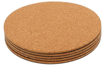 VICASKY Soucoupe pour Plante Ronde en Liège et Film PP, 5 Pièces, Légère et Étanche, pour Mobilier et Jardinage
