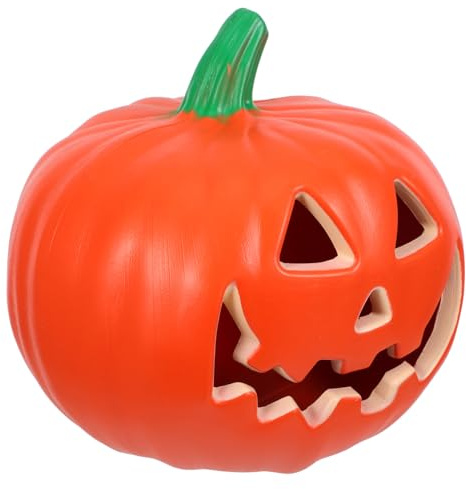 FRCOLOR LED Lighted Decor for Outdoor Use Portable Halloween Pumpkin Lamp for Porch Weather Resistant Halloween Decoration for Parties and Fall Harvest Events