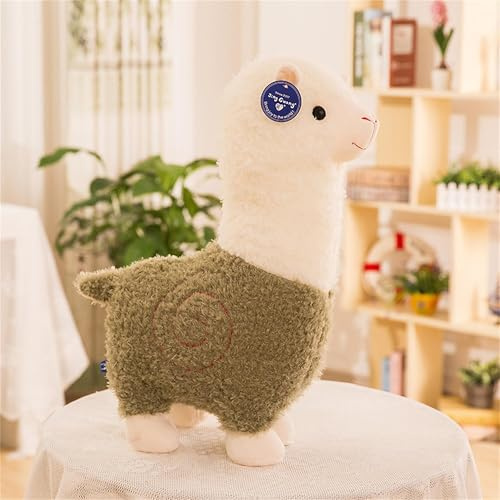 Xiyocadt Alpaka Kuscheltier, Alpaka Geschenk, Lama Kuscheltier, Alpaka Stofftier Geschenk für Kinder Mädchen Jungen (28 cm,Grün)