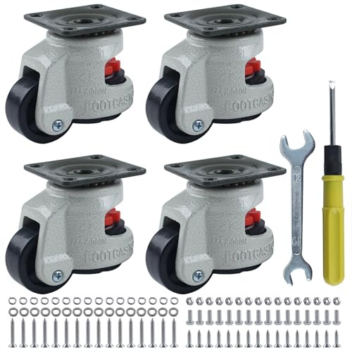 BCZAMD Verriegelbare Schwenk-Nivelliervollen for Mobel: 120kg Tragfhigkeit - H?henverstellbar - for Metall- & Holzbden von Werkbunken