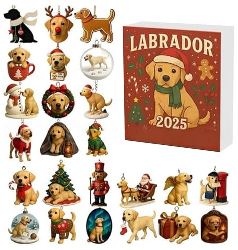 Julkalender Hund 2D Akryl Hängsmycke