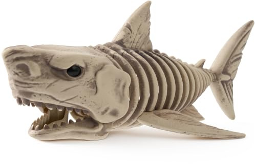 JOYIN 30 cm stor Halloween-hajskelett, djurben av plast med rörliga leder för dekoration inomhus och utomhus, läskig trädgårdsdekoration, festtillbehör med havstema