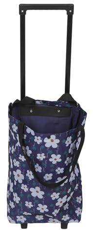 Luxshiny Carrello della Spesa Pieghevole Portatile Leggero con Ruote per Scale Oxford Blu per Campeggio e Uso Domestico in Appartamento