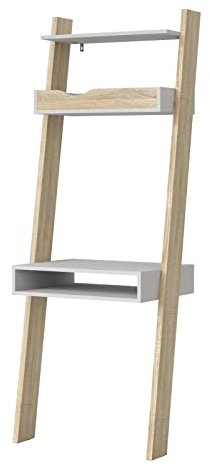 Furniture To Go Oslo Leaning Desk in White and Oak