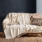 Milam London Cotton Throw For Sofa | Herringbone Throw | Bed Throws Double Size | Summer Blanket | Outdoor Blanket And Throws | Sette Throws | 170 x 230 cm - Cream