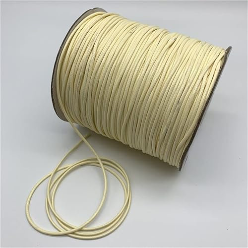 HZLXF1 0,5 mm, 0,8 mm, 1 mm, 1,5 mm, 2 mm, elfenbeinfarben, gewachste Baumwollkordel, gewachster Faden, Schnürband, Halskettenseil, geeignet for die Schmuckherstellung (Color : 1, Size : 1mm 10yards)