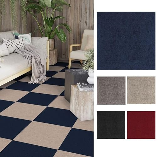 Pavimentos Arquiservi - Loseta de Moqueta - Caja de 20 Unidades (5m²) - Elaboradas en Polipropileno Báltica Azul - Elegancia y Versatilidad para Hogares y Espacios Comerciales