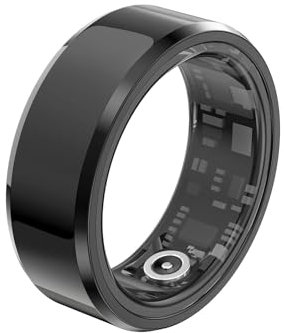Smart Health Ring, IP68 Vattentät Ultralätt Fitness Tracker Ring, Uppladdningsbar Sport Monitor Tracker Stegräknare Sömnspårning 24 Timmars Pulsmätning för (Svart)