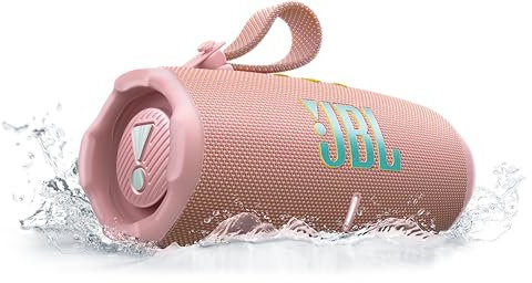 JBL Charge 6 bärbar Bluetooth-högtalare, 16 timmars speltid, IP68 vatten- och dammtät, fallsäker design, JBL Pro-ljud med AI Sound Boost, Auracast-anslutning för flera högtalare, rosa