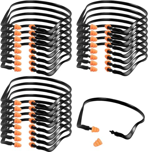24Pcs Banded Earplugs, Shooting Ear Plugs Silicone Hearing Bands Reusable Waterproof Caps EarPlugs Bulk for Work, Study, Sleeping, Motor Sports Racing, Noise Reduction