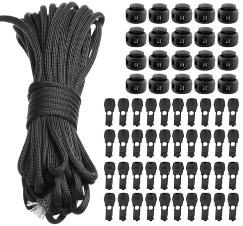 Sudnsadaks Corda Elastica, 10 m x 3 mm Rotonda Corda Elastica in Gomma con Fermacorda, Filo Elastico Cordino Elastico per Cordino, Abbigliamento, Lacci Elastici, Cordoncini Pantaloni Jogging, Nero
