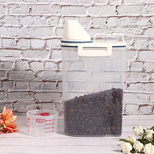 Asixxsix Scatola Portaoggetti a Prova d'umidità con Secchiello Sigillato per Cibo per Cani con Misurino, Design Pratico della Maniglia, Adatta per Proprietari di Cani e Gatti