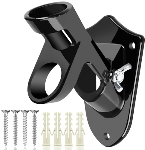 DIELOVEHUA Flaggstångshållare med monteringssats, 2-positioner, Flaggställvägg, Flagghållare i aluminiumlegering | Rostfritt | Vindbeständigt, för flaggstång med en diameter på 2,5 cm