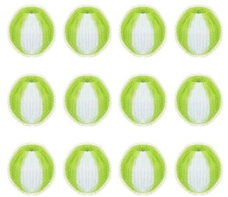 Tadpolez 12-pack återanvändbara tvättkulor, djurhårborttagare för tvättmaskin, effektiv för att fånga katt- och hundhår, för kläder, handdukar och sängkläder, senapsgrön + vit