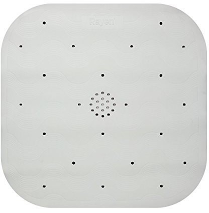 Rayen Duschmatte mit Saugnäpfen aus Gummi, weiß, 45 x 45 cm