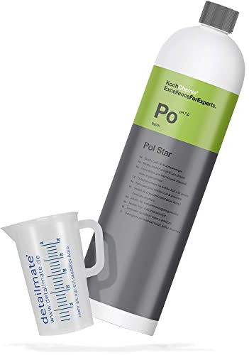 Detailmate Innenreinigung Set - Koch Chemie POL Star - Textil-, Leder & Alcantarareiniger 1 Liter - hochwertiger, skalierter 50 ml Messbecher, chemiereistent