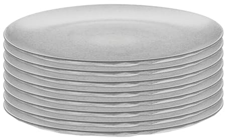 Koziol CLUB PLATE 260mm Teller | 8 Stück | Ø 26 cm, bruchfest, stapelbar | Mehrweg, biozirkulärer Kunststoff, spülmaschinengeeignet, melaminfrei | Party, Picknick, Camping (organic grey, Ø 26 cm)