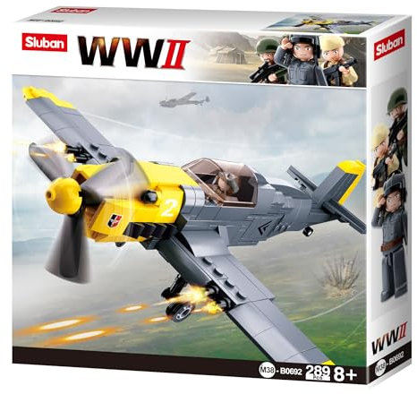 WWII - Deutscher Jagdbomber (289 Teile)[M38-B0692], Spielset, Klemmbausteine, Soldaten, mit Spielfigur, Army WWII, Sluban SL95563