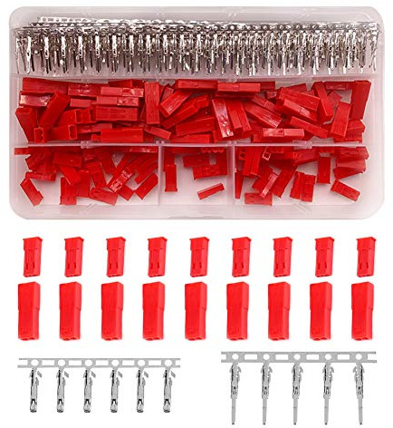 YIXISI 70 Sets 420pcs JST SYP 2 Poliges Rotes Buchsensteckergehäuse-Kit,Crimpklemmen Steckverbindersatz,Rotes Crimpklemmengehäuse Stecker Kit
